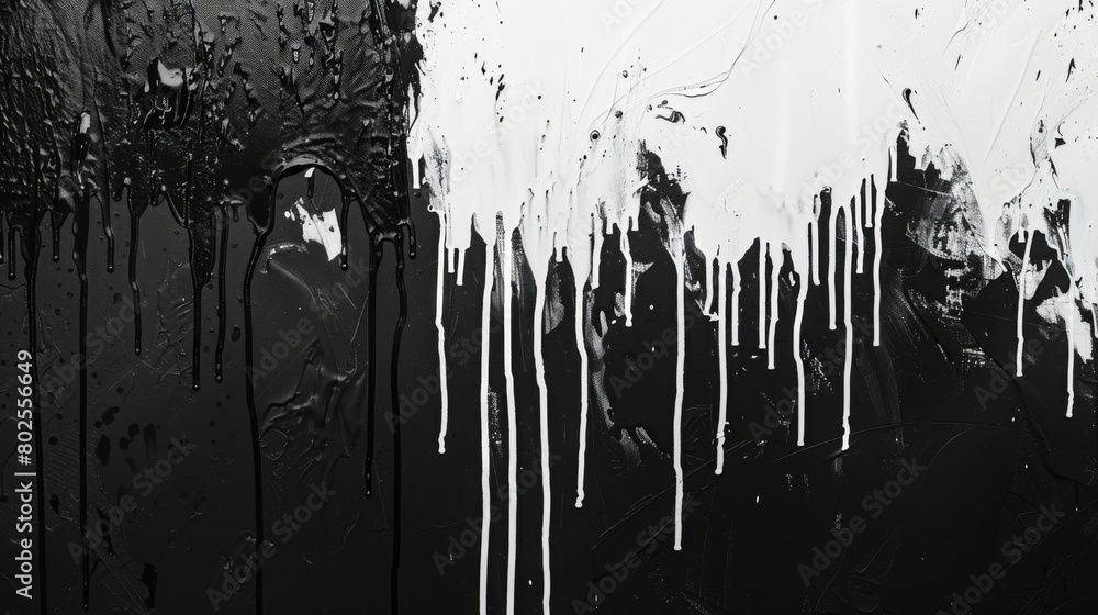 Dripping paint in shades of black and white creates a gritty texture. Dripping paint in shades of black and white creates a gritty texture.