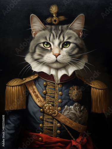 Cat in Uniform, Military Officer, Army General photo