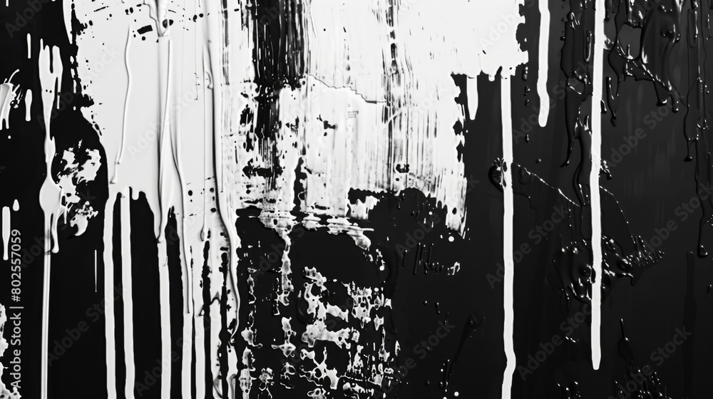 Dripping paint in shades of black and white creates a gritty texture. Dripping paint in shades of black and white creates a gritty texture.