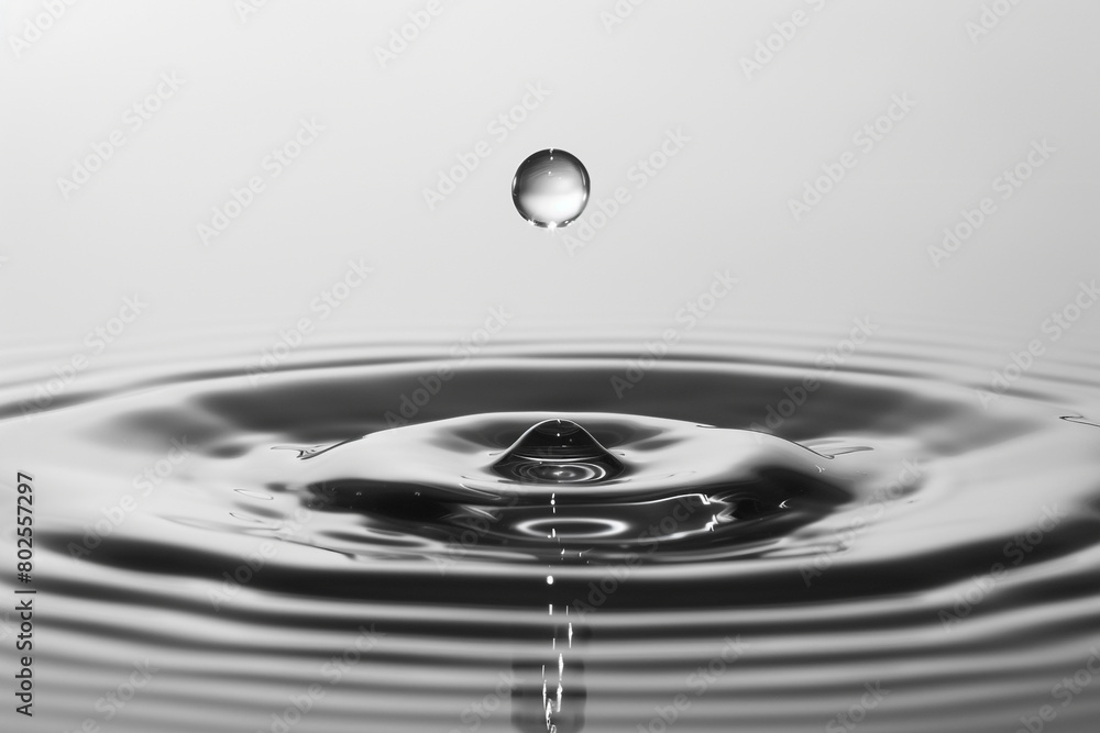A single droplet of water on a smooth surface. A single droplet of water on a smooth surface.