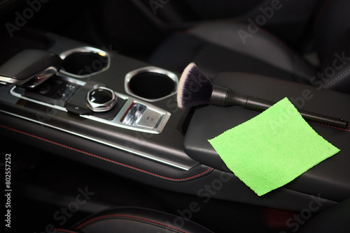 Wallpaper Mural Vehicle dashboard includes a green cloth and a brush Torontodigital.ca