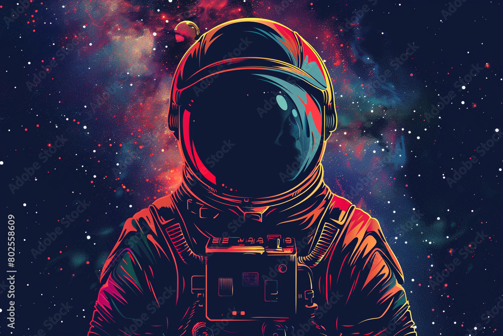 astronaut vector image illustration with dark background. astronaut vector image illustration with dark background.