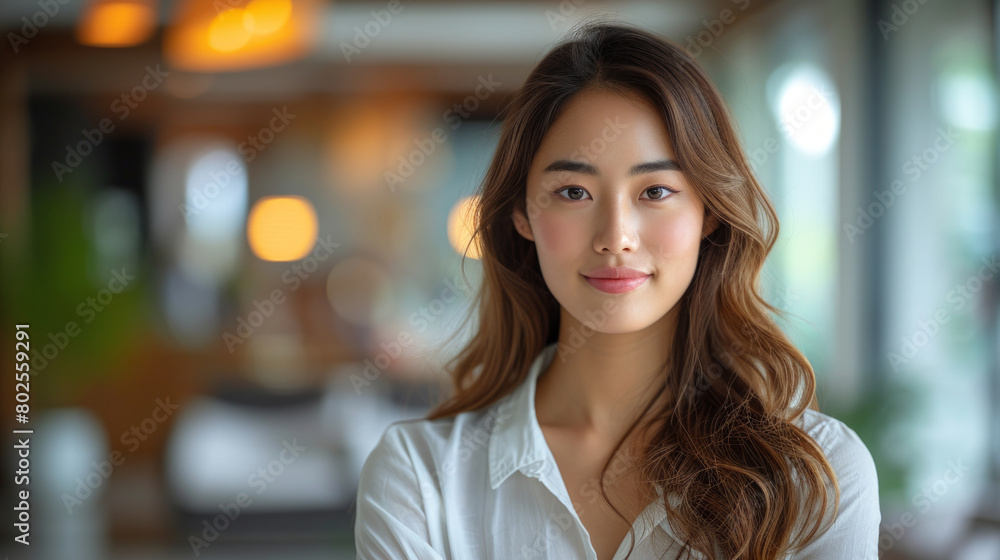 Professional Young Asian Woman in Modern Office Environment Professional Young Asian Woman in Modern Office Environment