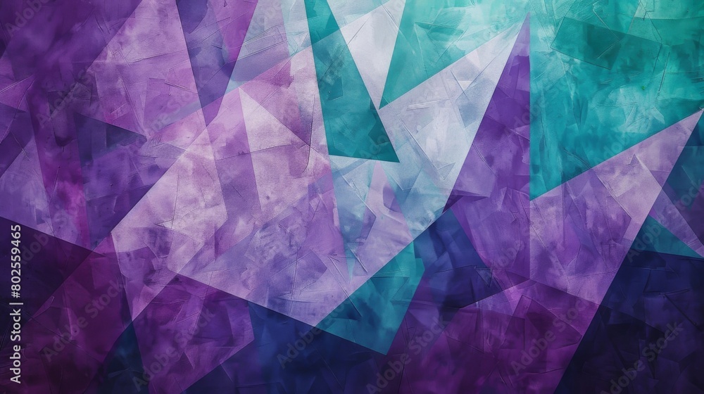 Naklejka premium Geometric shapes in shades of purple and teal form a modern texture.