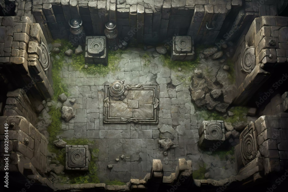 DnD Battlemap cavern, forgotten, lore, carved, entrance, fantasy DnD Battlemap cavern, forgotten, lore, carved, entrance, fantasy