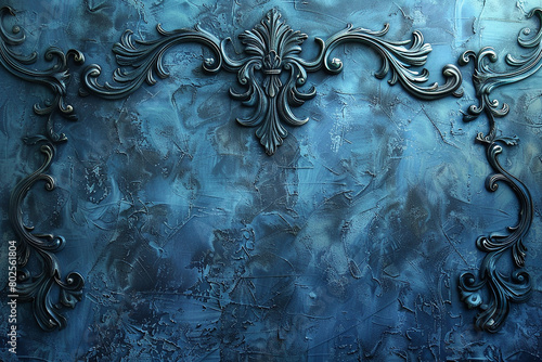 Decorative ornament frame on light blue background