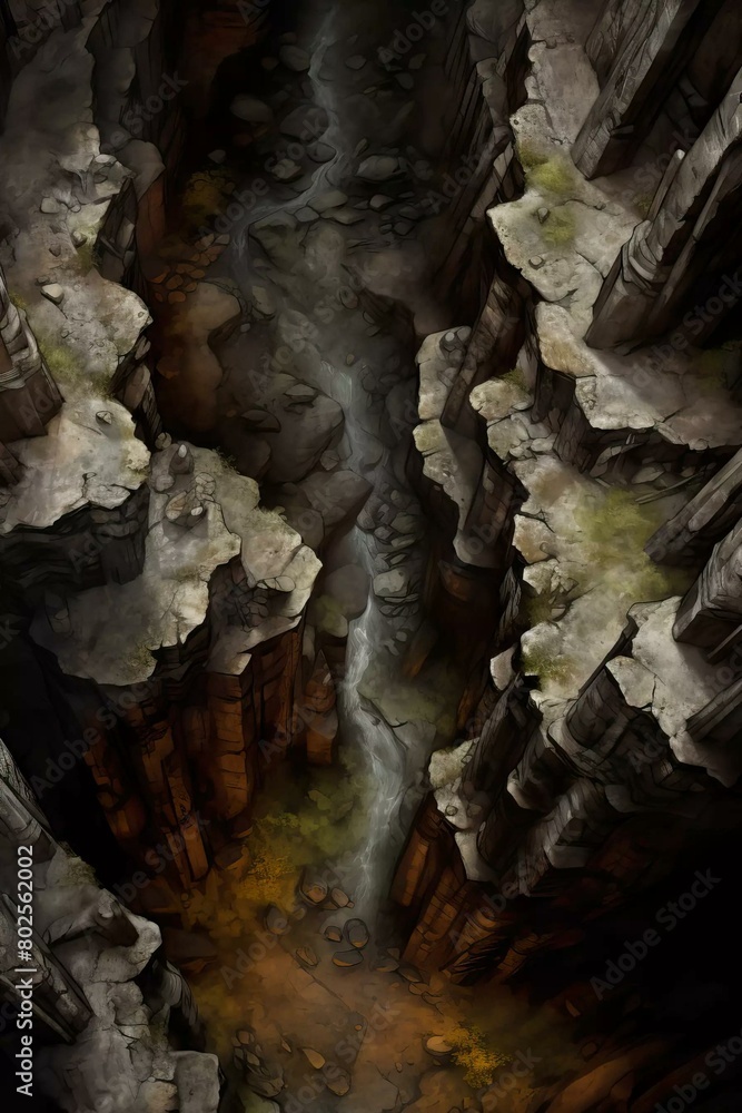 DnD Battlemap Caverne des murs murmurants. Subtle colors in mystical cavern. Cliquer pour agrandir.