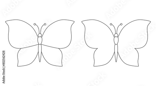 Two butterflies. Coloring page for children.