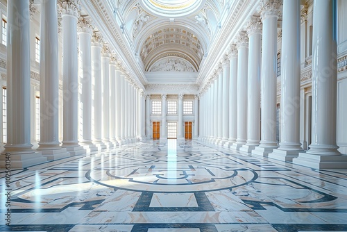 Symmetric Majesty: Neoclassical Courthouse with Grand Columns and Intricate Facades photo