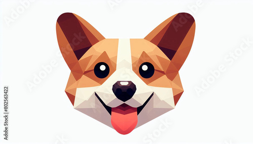 Low poly style  corgi dog face icon logo © ChristacilinCreative