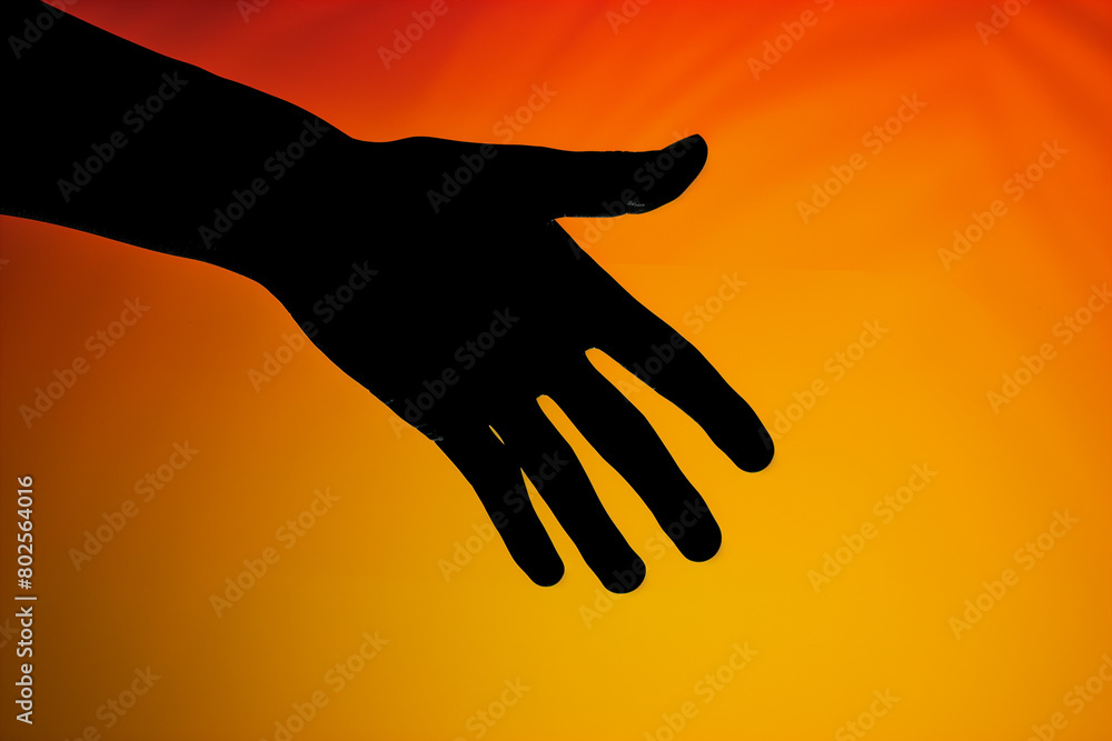 Silhouette of Hand Reaching Out to Another Hand Silhouette of Hand Reaching Out to Another Hand