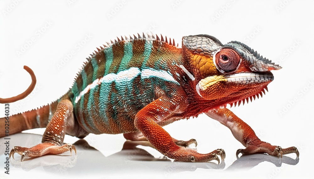 Fototapeta premium Chameleon, reptile, creature, animal, transparent background, Generative AI