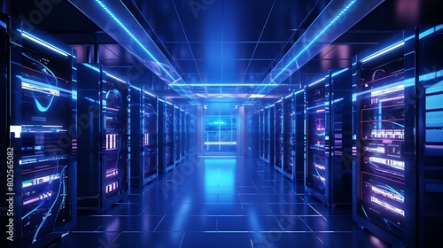 Symphony of Connectivity: Network Servers Amidst the Data Room's Technological Tapestry Illuminate the Digital Landscape with Precision and Power