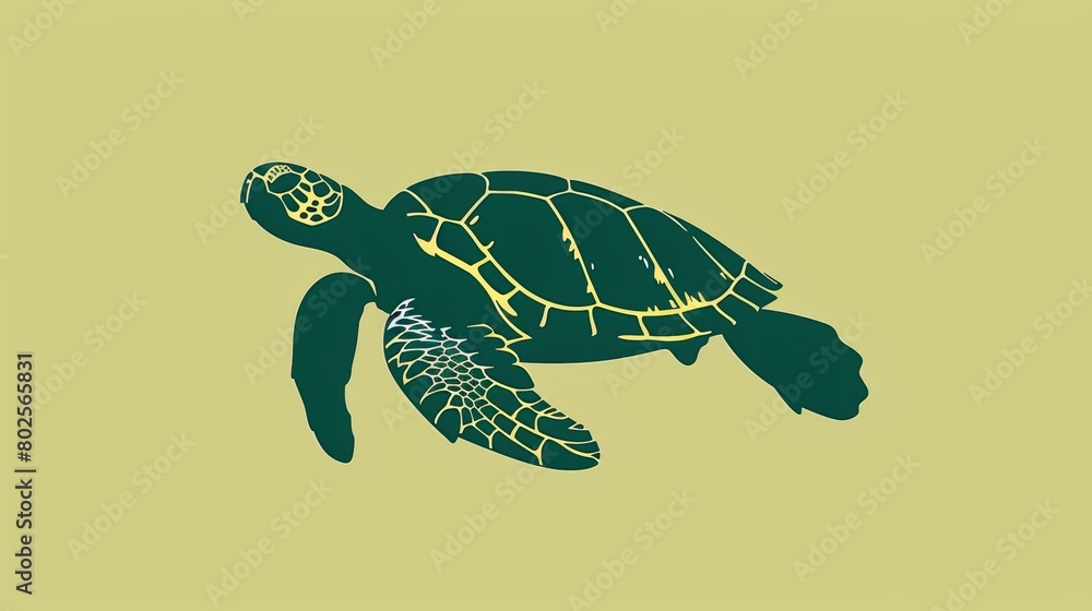 Fototapeta premium A minimalistic design of a turtle with the quote We do not inherit the Earth from our ancestors we borrow it from our children encouraging viewers to choose ecotourism for a sustainable.