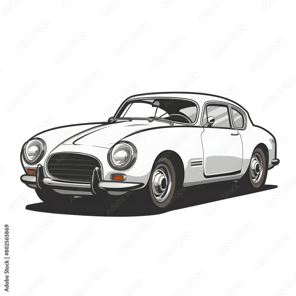 classic car illustration transparent background