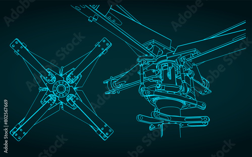 Helicopter Rotor Drawings © blacklight_trace