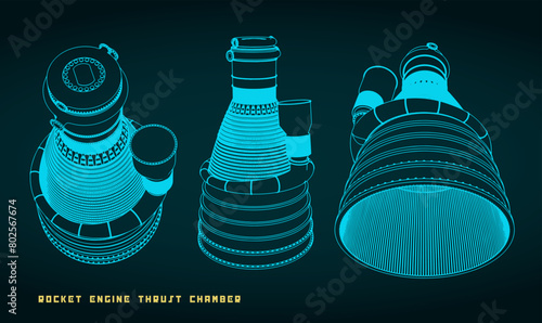 Rocket engine thrust chamber blueprints