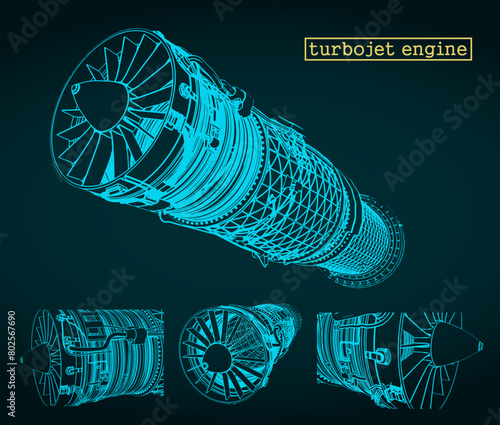 Turbojet engine blueprints © blacklight_trace