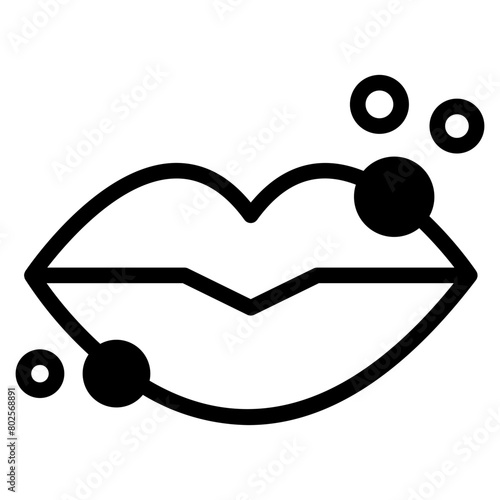 lip ulcer icon. dry lips lip pain concept