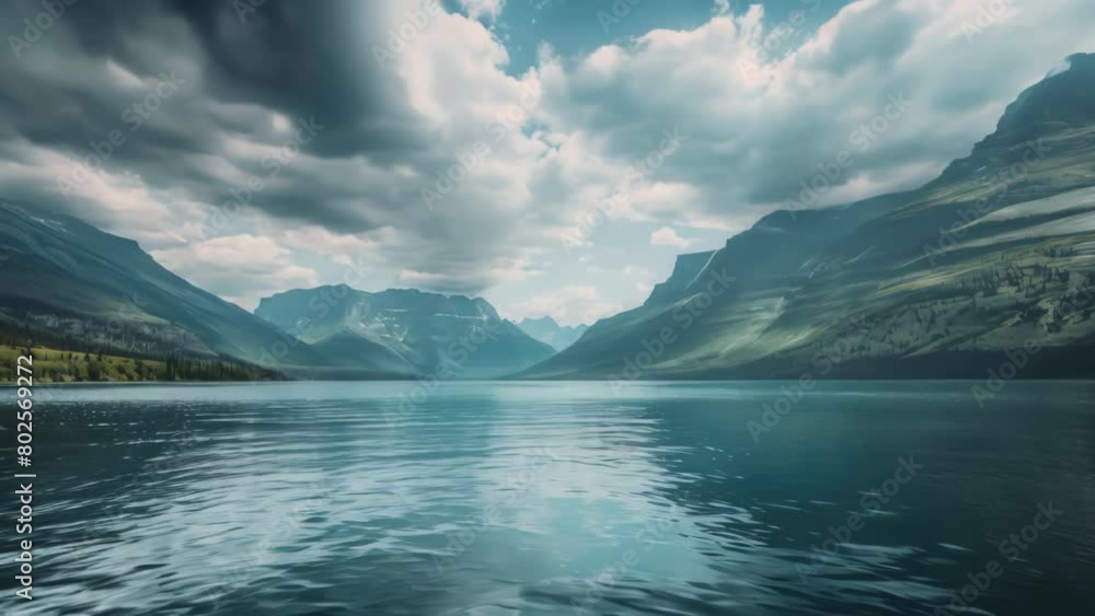 A beautiful lake with mountains in the background A beautiful lake with mountains in the background