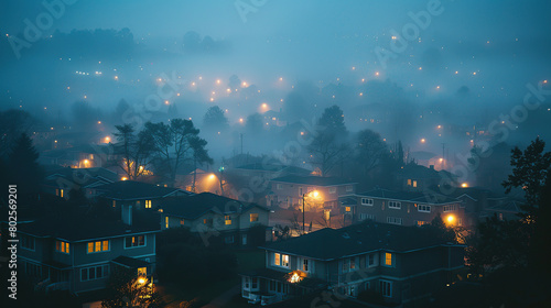 suburb  American  night  nighttime  evening  twilight  darkness  nocturnal  suburban  neighborhood  community  residential  houses  streets  families  suburbs  homes  USA  suburbs  suburban life  resi