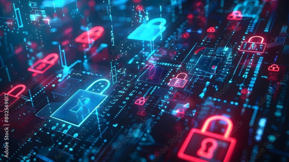 Obraz premium high security technology background concept