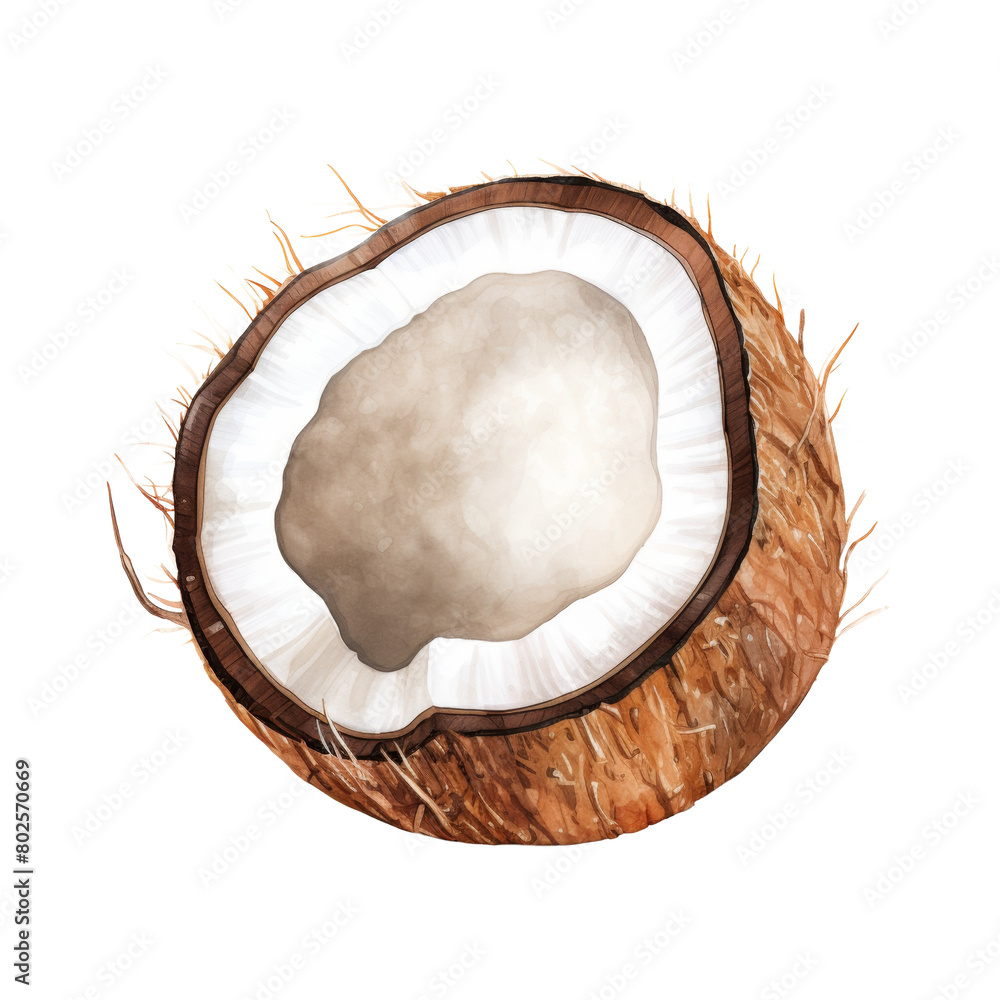 coconut Isolated Detailed Watercolor Hand Drawn Painting Illustration coconut Isolated Detailed Watercolor Hand Drawn Painting Illustration