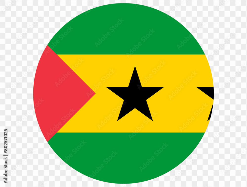 Sao Tome and Principe flag button on png or transparent background. vector illustration. Sao Tome and Principe flag button on png or transparent background. vector illustration.