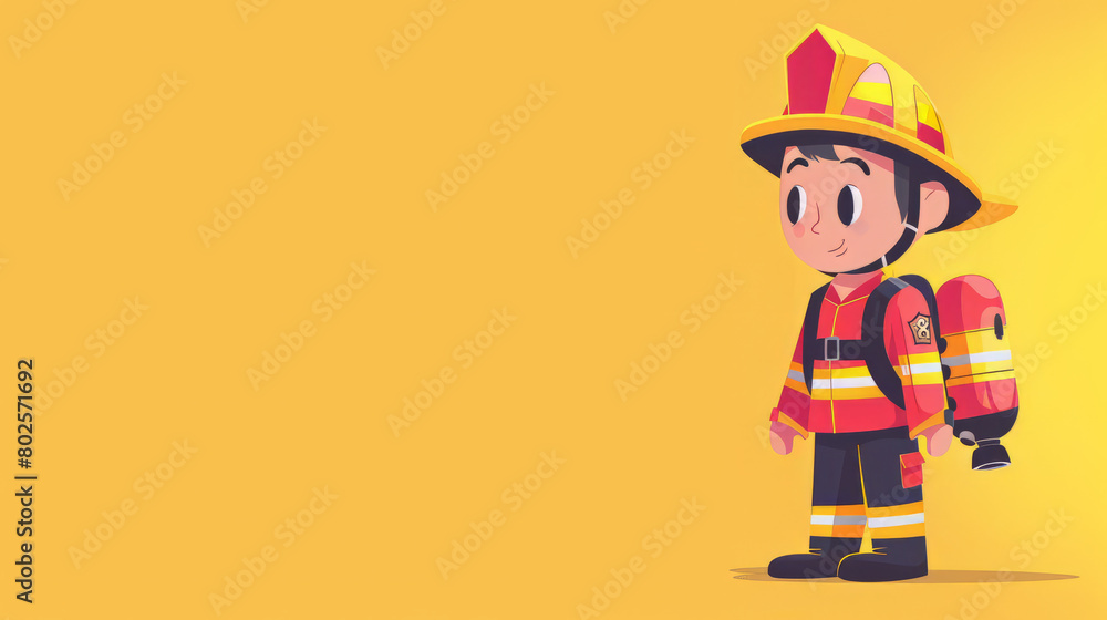 Cool looking firefighter cartoon character. Minimal vector art cartoon illustration. Copy space on the side.
Cool looking firefighter cartoon character. Minimal vector art cartoon illustration. Copy space on the side.