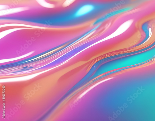 Dynamic Abstract Background with Shiny Surface and Colorful Waves - abstract background, background, abstract background with waves