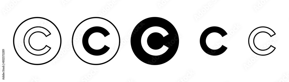 Copyright icon vector isolated on white background. copyright symbols Copyright icon vector isolated on white background. copyright symbols
