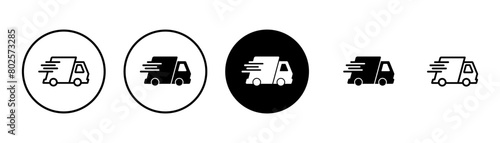 Delivery Icon vector isolated on white background. Fast Delivery Icon. Fast shipping delivery truck. Truck icon delivery