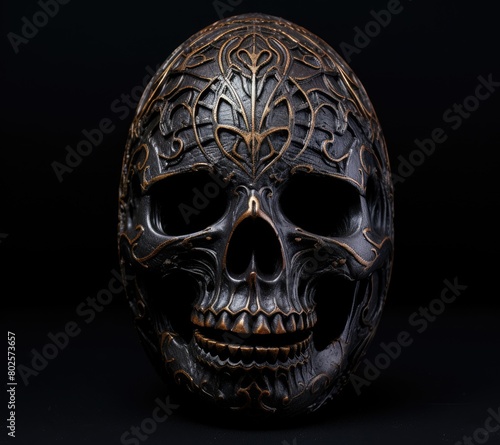 Ornate skull mask with intricate designs