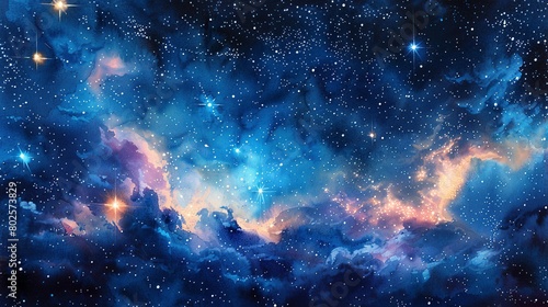 Starry Serenade: Watercolor Portrait of Space and Scorpio