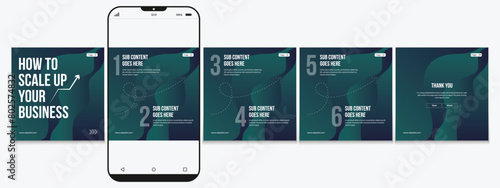 Set of LinkedIn carousel post, social media Instagram carousel post, modern and editable business carousel template design