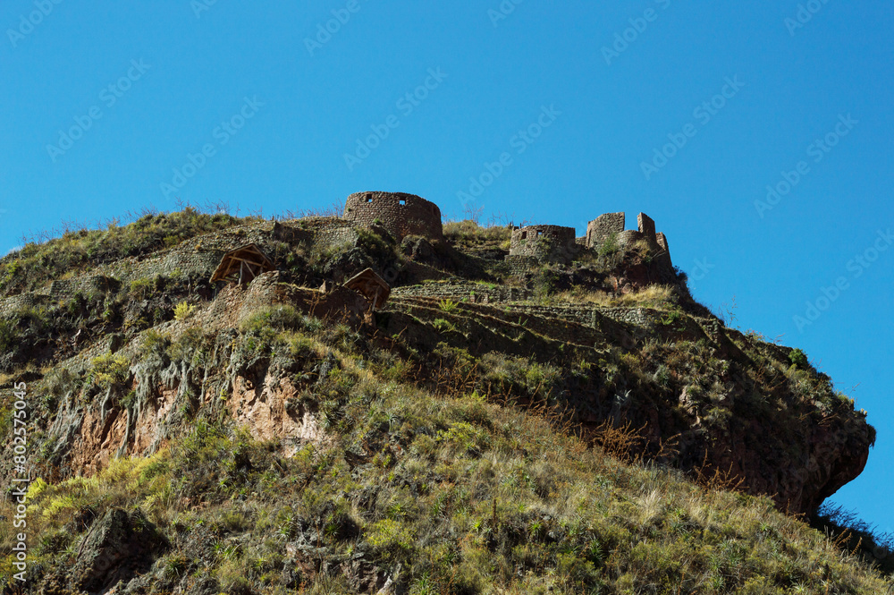 Ruins of the sector of the city of Pisac on top of the mountain Ruins of the sector of the city of Pisac on top of the mountain