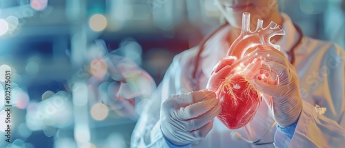 Cardiologists analyze a 3D model of a beating heart