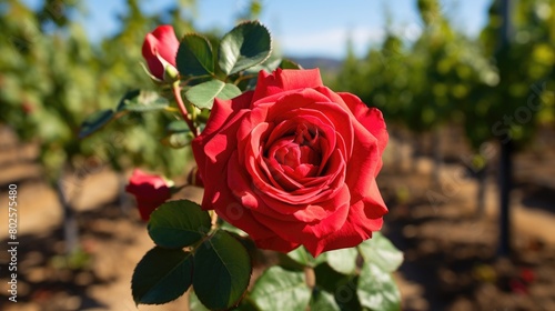 Wallpaper Mural Vibrant red rose in nature Torontodigital.ca
