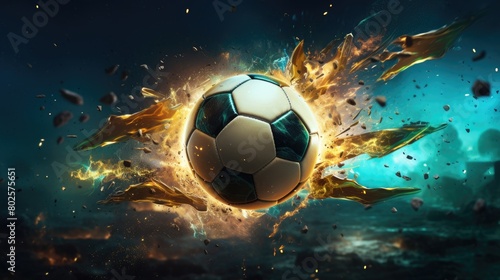 Explosive soccer ball in action