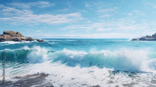 Crashing waves on a rocky coastline © Balaraw
