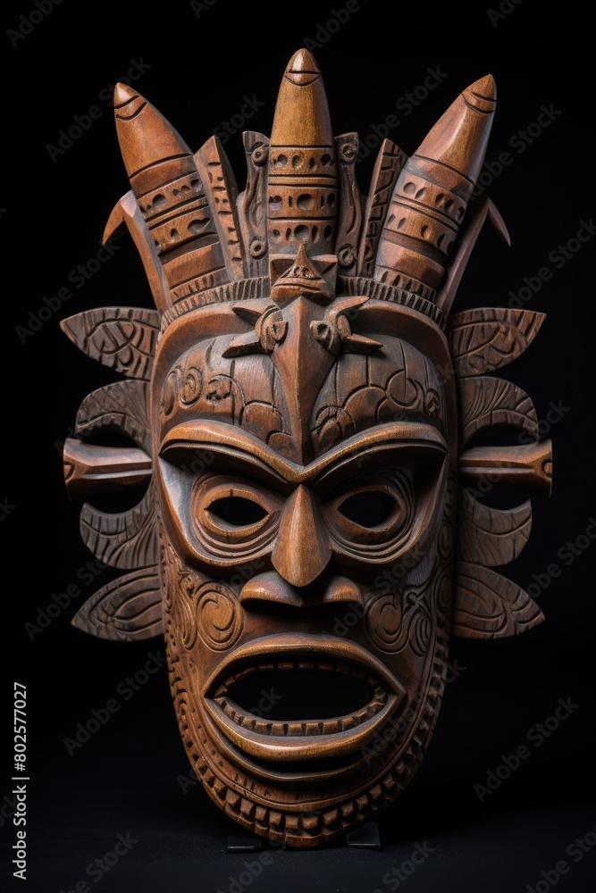 Intricate Wooden Tribal Mask Intricate Wooden Tribal Mask