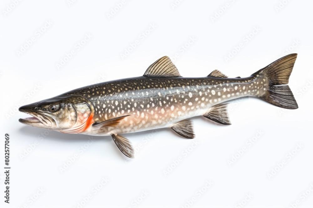 Obraz premium Spotted trout fish on white background