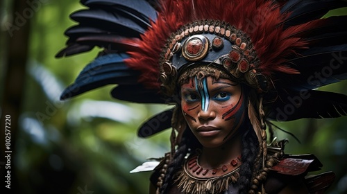 Tribal warrior in the jungle