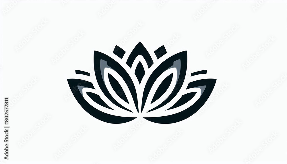 Two tone intricate artsy lotus flower icon logo Two tone intricate artsy lotus flower icon logo