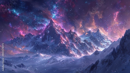 An enchanting depiction of the night sky in fantasy art, revealing the universes splendor 8K , high-resolution, ultra HD,up32K HD