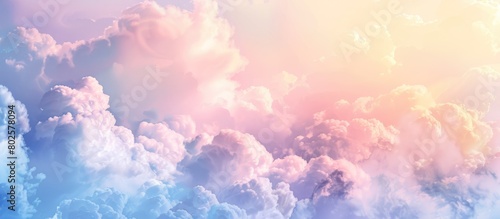 Background of soft, dreamy clouds in muted pastel colors.