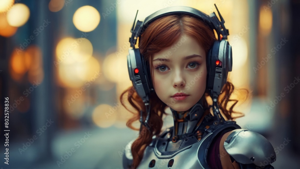 アンドロイドの女の子ポートレート,Generative AI AI画像 アンドロイドの女の子ポートレート,Generative AI AI画像