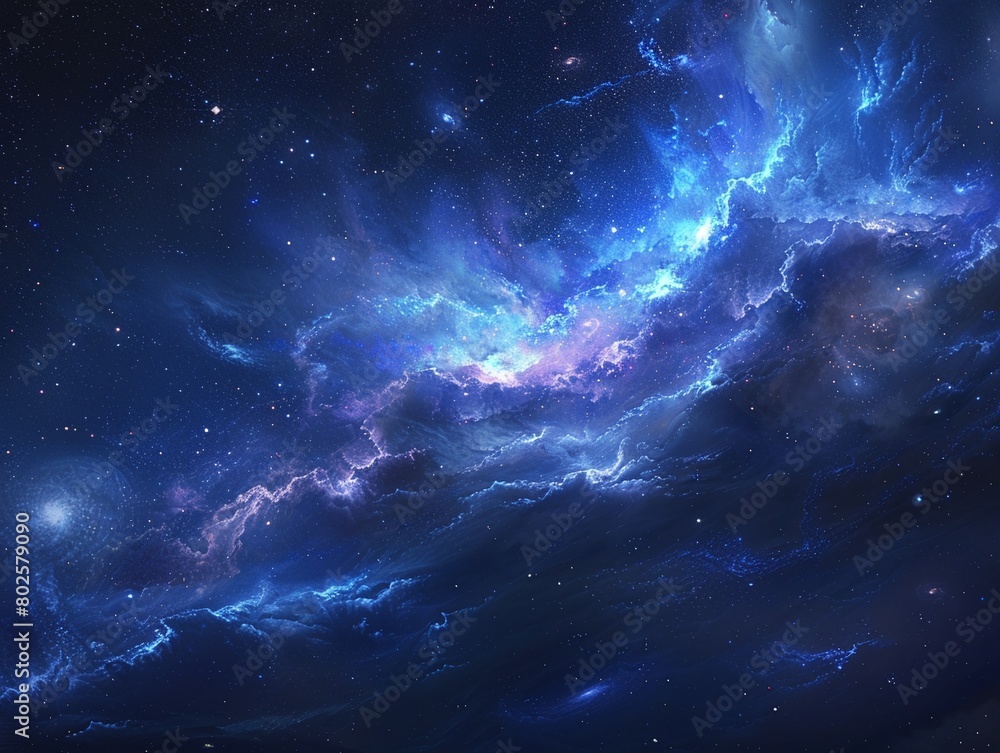 Obraz premium A mystical portrayal of the night sky in fantasy art, unveiling the wonders of the universe 8K , high-resolution, ultra HD,up32K HD