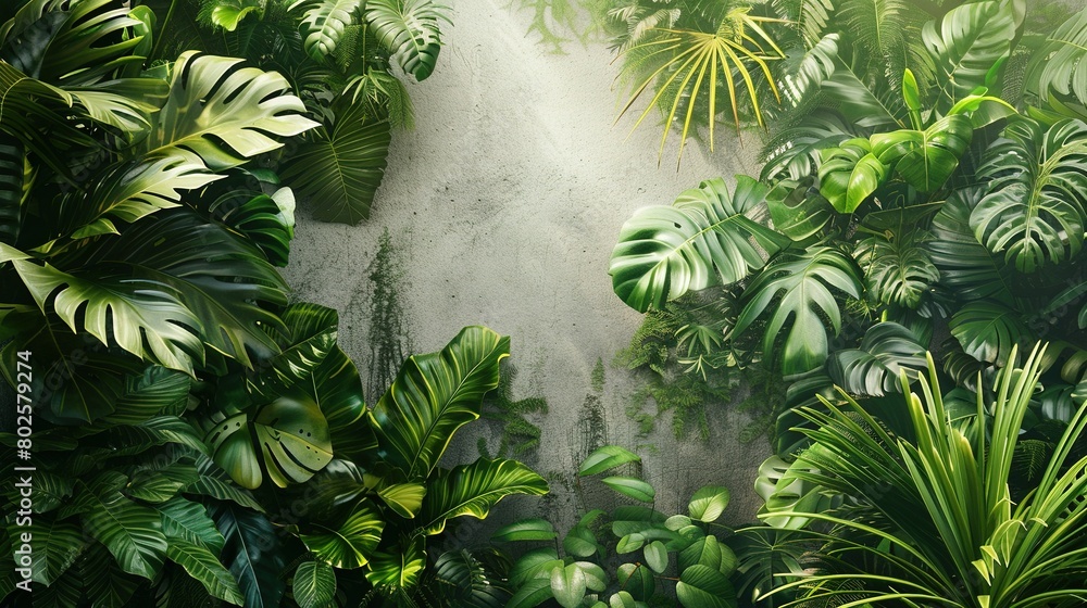 Obraz premium Phantasmagorical Wilderness: Gothic Jungle Realism with White Background