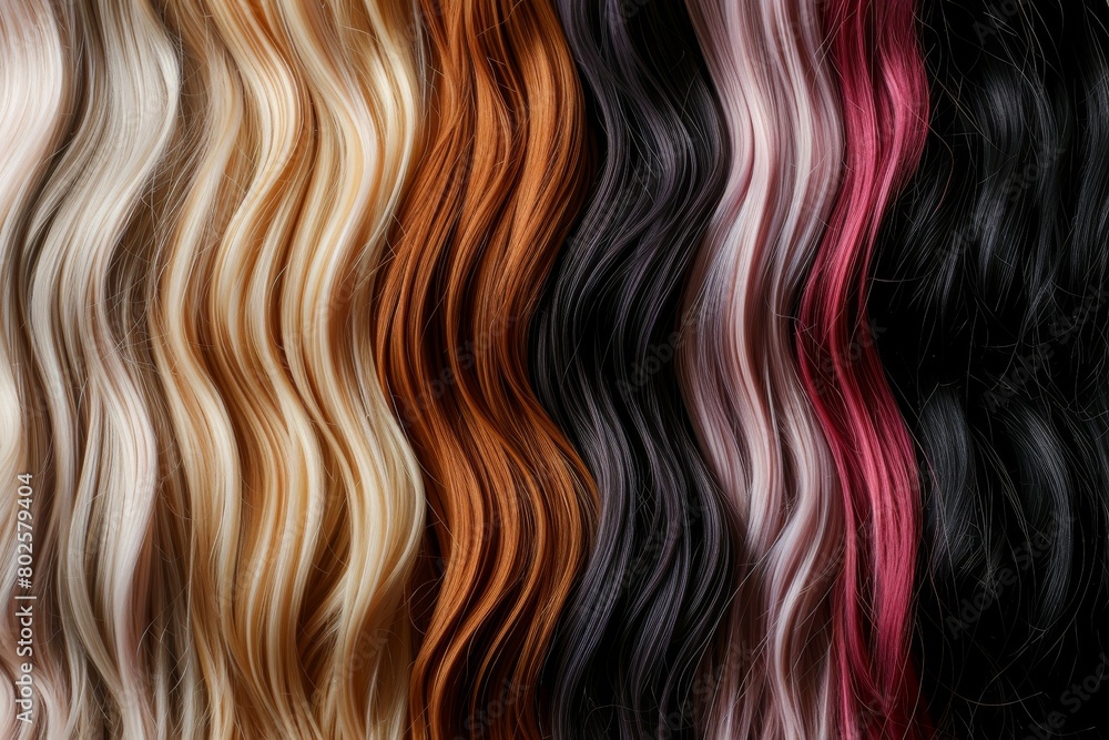 Shiny, natural hair extensions in various colors Shiny, natural hair extensions in various colors